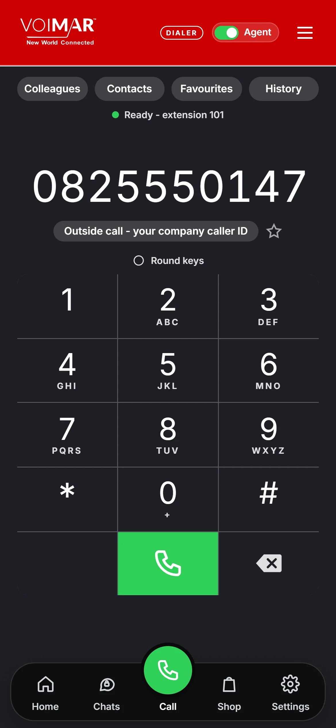 Voimar Dialer dial pad, Charcoal