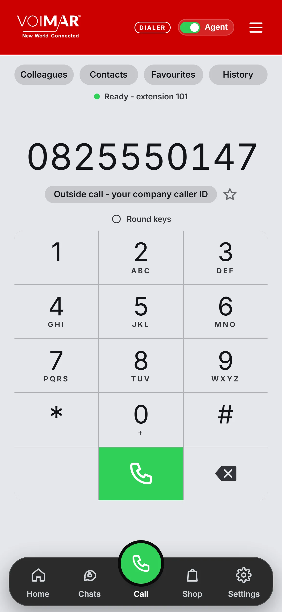 Voimar Dialer dial pad, Light grey